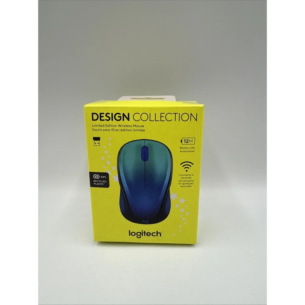 Logitech M317C Wireless Optical Mouse USB Receiver PC/MAC - Blue Aurora